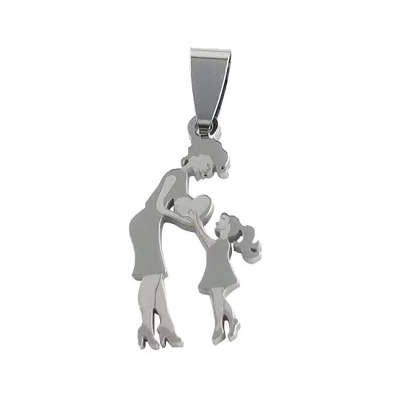 Wholesale Jewelry French Style Simple Style A Family Of Three 304 Stainless Steel Hollow Out Stainless Steel Necklaces