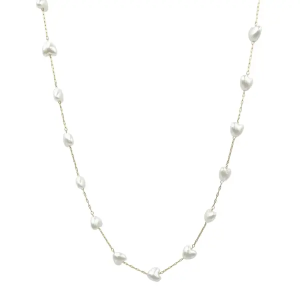 Wholesale Jewelry Simple Style Heart Shape 304 Stainless Steel Shell 14K Gold Plated Chain Stainless Steel Necklaces