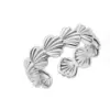 Wholesale Stainless Steel Shell Ring For Women 18K Gold Plated Ocean Vacation Style Geometric Pattern Adjustable Band Jewelry Accessory
