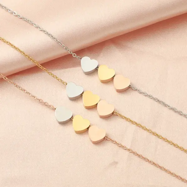 PVD Coated 18K Gold Real Plated Customization Laser Engraving Heart Shape Stainless Steel Original Design Waterproof Non Tarnish 304 Pendant Necklace