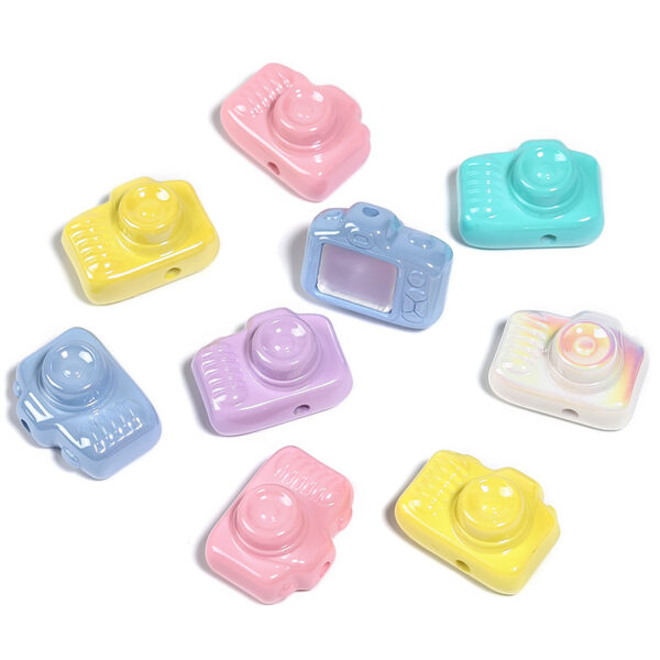 Wholesale Acrylic cream colored camera bead