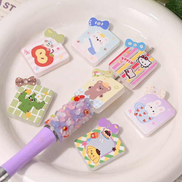 Wholesale Cartoon bow double-sided printed bead accessories