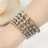 Wholesale 1 Piece Simple Style Circle Stainless Steel Beaded Plating Bracelets