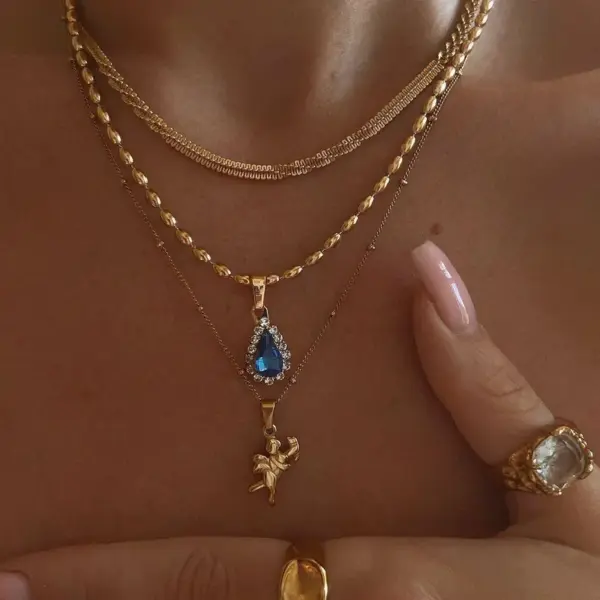 Wholesale Retro Sun Snails Titanium Steel 18k Gold Plated Pendant Necklace