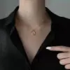 Wholesale PVD Coated Real Gold Plated Moon Titanium Steel Fashion Waterproof Non Tarnish Pendant Necklace