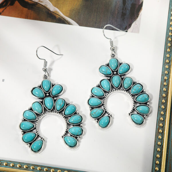 Wholesale Cross-Border Amazon European and American Popular Bohemian Turquoise Earrings Retro Nostalgic Style Earrings Set