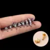 1 Piece Lip Rings Fashion Geometric Pure Titanium Plating Zircon