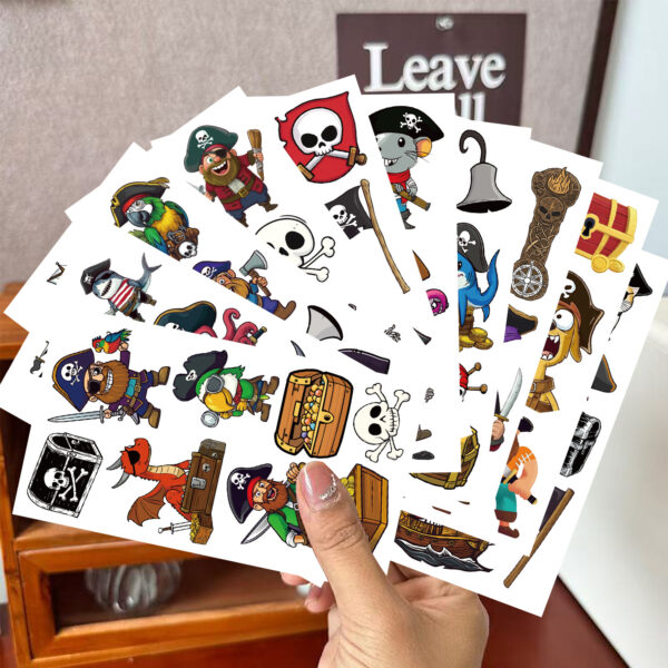 Wholesale Cross-border new cartoon pirate series tattoo stickers waterproof party party gifts fun face hand stickers