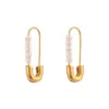 Wholesale PVD Coated Real Gold Plated Geometric Stainless Steel Fashion Waterproof Non Tarnish Earrings