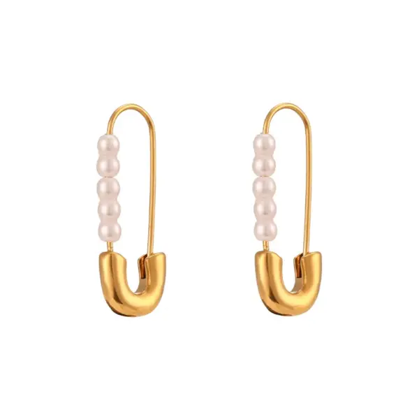 Wholesale PVD Coated Real Gold Plated Geometric Stainless Steel Fashion Waterproof Non Tarnish Earrings