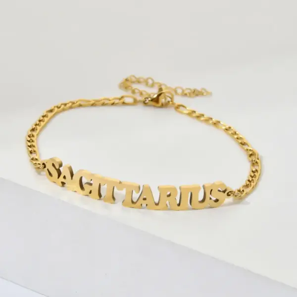 Fashion Letter Stainless Steel Gold Plated Bracelets