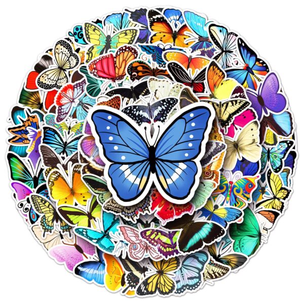 Wholesale 108 butterfly graffiti personalized cross-border insect Journal creative DIY skateboard water Cup luggage stickers waterproof