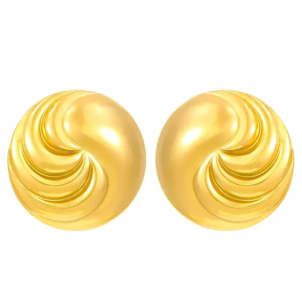 Wholesale 1 Pair Retro Solid Color Plating 304 Stainless Steel Stainless Steel Earrings