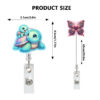Wholesale Animal series: Turtle, Tiger, Butterfly, Acrylic easy-pull buckle, telescopic rotating, doctor/nurse ID card buckle, easy-pull.