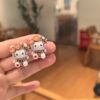 Wholesale Cute leopard print kitten earrings