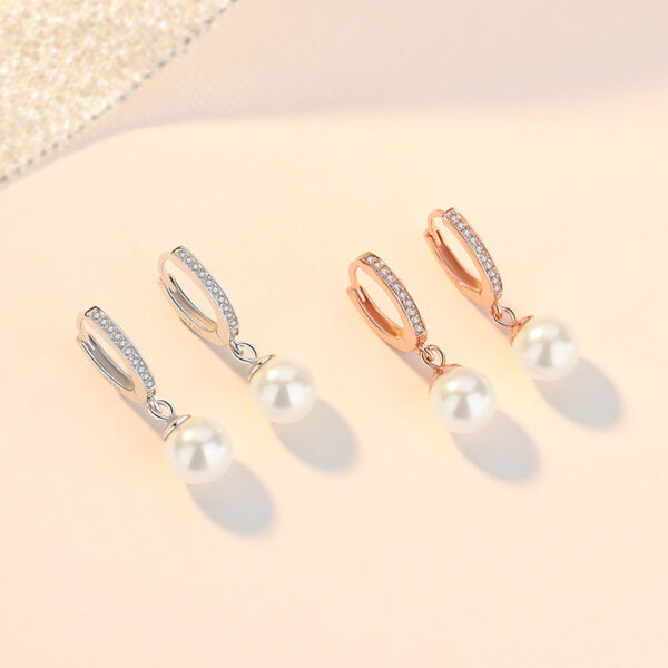 Wholesale Mother's Day Gift Beads Earrings Sterling Silver Temperament Rose Gold Internet Celebrity Earrings Japanese and Korean Ring Earrings Live Supply
