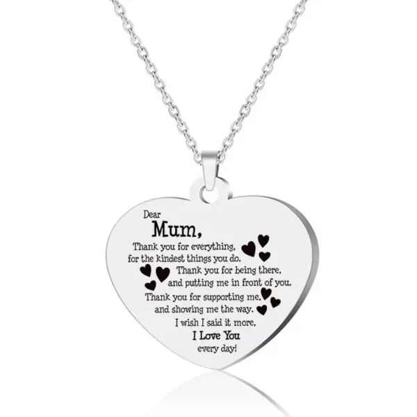 Wholesale Fashion Letter Heart Shape Stainless Steel Plating Keychain Necklace 1 Piece