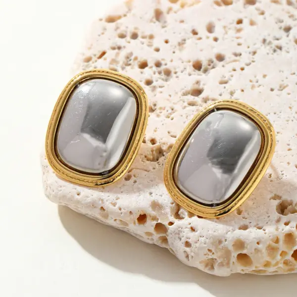 Wholesale PVD Coated Real Gold Plated 18K Gold Irregular Geometric 304 Stainless Steel Luxurious Queen Simple Style Waterproof Non Tarnish Ear Studs