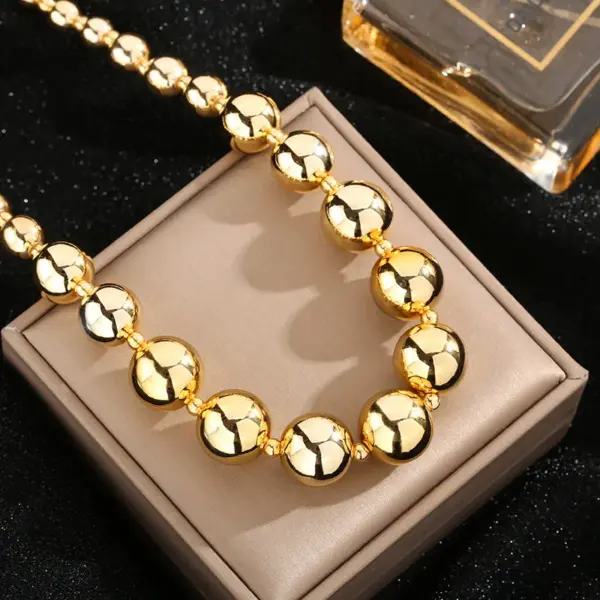 Wholesale Vintage Style Round Solid Color Stainless Steel Plating Necklace