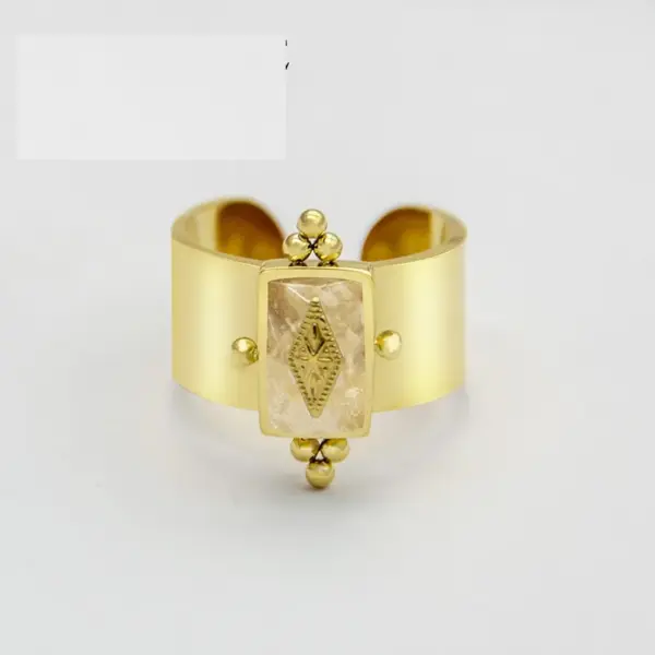 Wholesale PVD Coated 18K Gold Real Gold Plated Geometric 304 Stainless Steel Retro Waterproof Non Tarnish