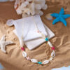 Wholesale Summer Bohemian Style Necklace Jewelry Women's Beach Vacation Colorful Starfish Shell Woven Bracelet Necklace suit