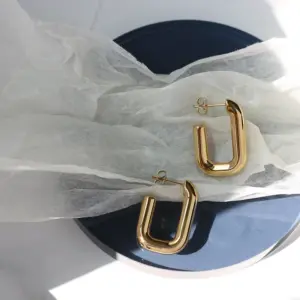 Wholesale PVD Coated Real Gold Plated 18K Gold 304 Stainless Steel Waterproof Non Tarnish Earrings Ear Studs