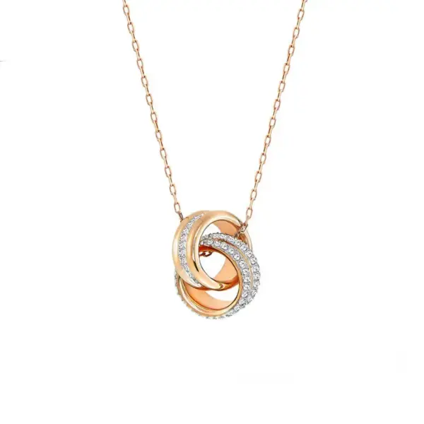 Wholesale High Version Heartbeat Collarbone Chain Demon Eye With Swarovski Elements Crystal Bow Gold 304 Stainless Steel Necklace