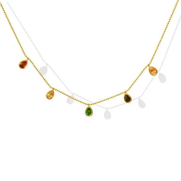 Wholesale PVD Coated 18K Gold Plated 18K Gold 304 Stainless Steel Simple Style 304 Stainless Steel Pendant Necklace
