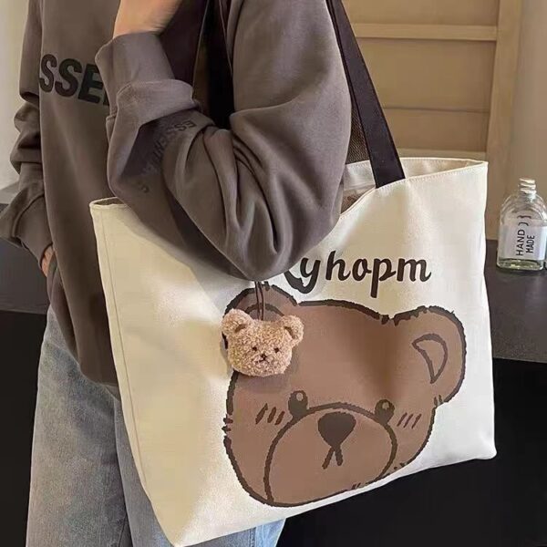 Wholesale Commuter Japanese Style Cartoon Ins Single Shoulder Large Capacity Student Bag Tote All-match Student Class Canvas Tote Bag