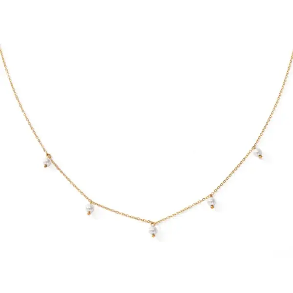 Wholesale PVD Coated Real Gold Plated Solid Color Stainless Steel Fashion Waterproof Non Tarnish 304 Stainless Steel Necklace