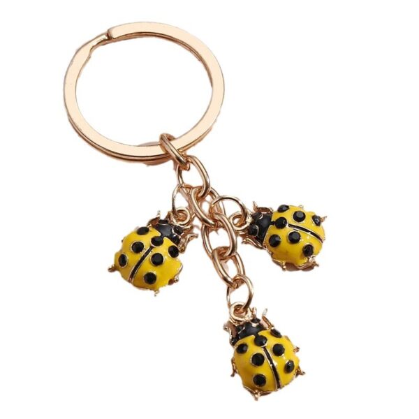 oly-6e3008a505aa91ae27a0c8fc34dadc6a Wholesale Cartoon Insect Keychain Creative Oil Dripping Coccinella septempunctata Keychain Bag Pendant Cute Key Chain