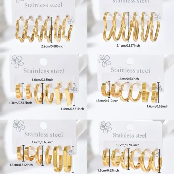 Wholesale 304 Stainless Steel Pentagram Red Heart PVD Coated Real Gold Plated Casual Vacation Simple Style Waterproof Non Tarnish Earrings