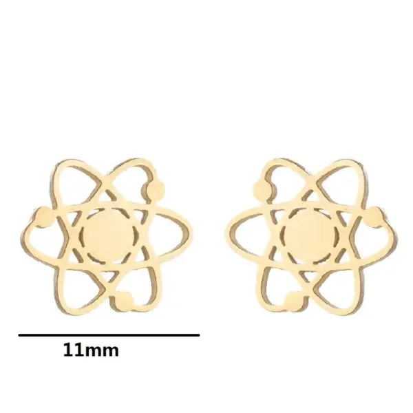 PVD Coated 18K Gold Real Gold Plated Geometric 304 Stainless Steel Fashion Waterproof Non Tarnish Ear Studs