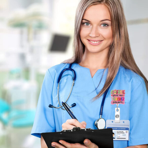 Wholesale Medical and nursing series of care-filled nurse caps, acrylic easy-open buckle, telescopic rotating doctor and nurse ID card buckle, easy-open.