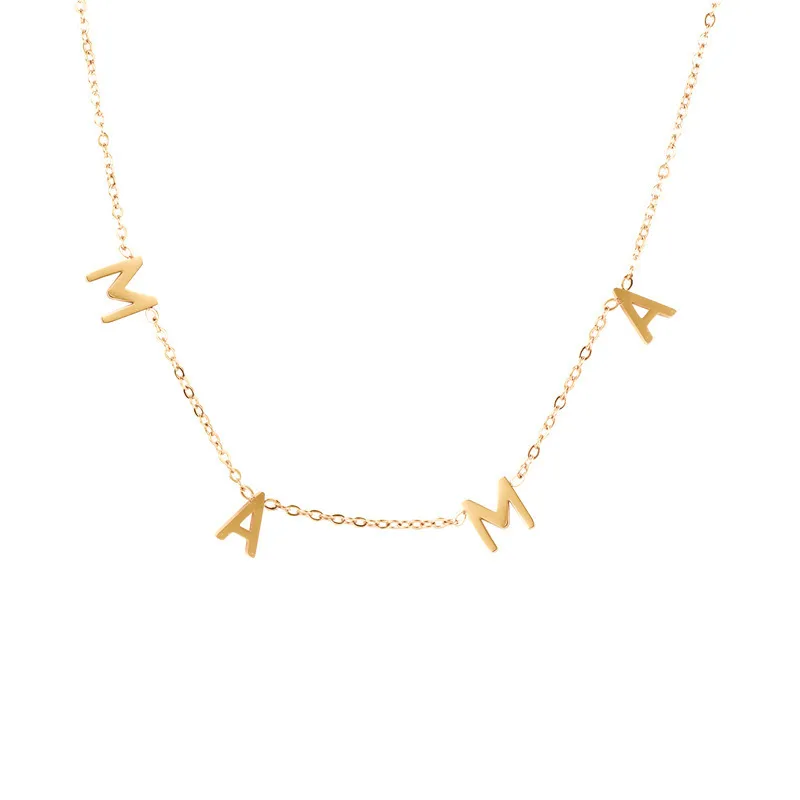 Wholesale Simple Style Letter Stainless Steel Titanium Steel Plating Necklace