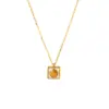 Wholesale 304 Stainless Steel Gold Plated Simple Style Classic Style Plating Solid Color Pendant Necklace