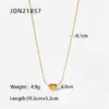 Wholesale PVD Coated Real Gold Plated Heart Shape Titanium Steel Sweet Waterproof Non Tarnish Necklace