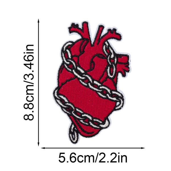 Wholesale Heart-shaped embroidered patches with the letter "LOVE HURTS BE BRAVE" in multi-color design - DIY accessory.