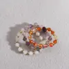 Wholesale Original Design Geometric Alloy Natural Stone Beaded Rings