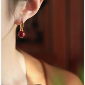 Purple gold sand O-shaped ear buckle [copper plated gold]] / Copper