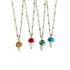 Wholesale Color Sugar Bean Glaze Mushroom Pendant Necklace Women's Light Luxury Elegant Elegant Necklace Clavicle Chain