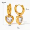 PVD Coated Real Gold Plated 16K Gold White Gold Plated Gold Plating Heart Shape 304 Stainless Steel Simple Style Waterproof Non Tarnish Bracelets Earrings Necklace