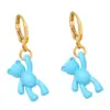 Bear Earrings Female European And American Personality Retro Candy Color Copper Earrings