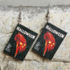 Wholesale Horror Halloween Book Wooden Earrings