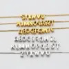 Personalized 304 Stainless Steel Inlaid Zircon 26 English Alphabet Pendant Silver Necklace Chubby Letter Clavicle Chain
