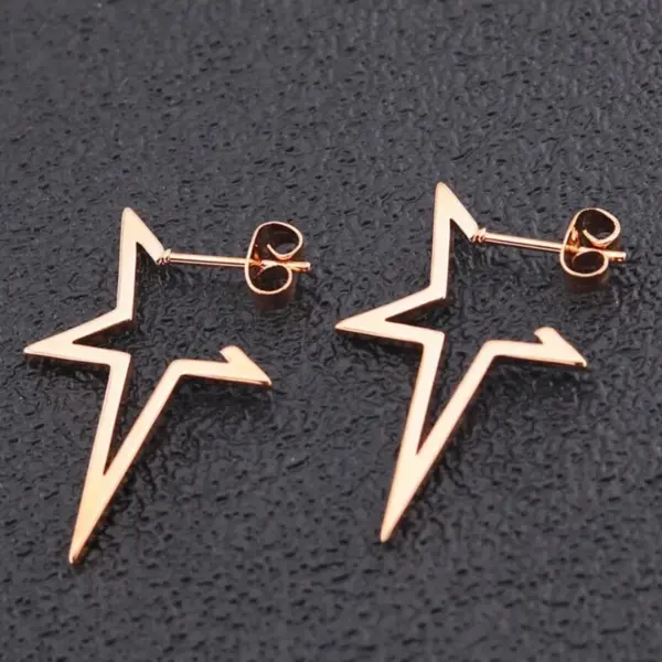 Wholesale PVD Coated 18K Gold Real Gold Plated Star 304 Stainless Steel Fashion Waterproof Non Tarnish Drop Earrings