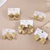 Wholesale 1 Pair/Package Casual Modern Style Round Stripe Dragonfly Polishing Plating 201 Stainless Steel 18K Gold Plated Earrings