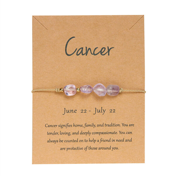 Wholesale Cross-border hot sale twelve constellation natural stone beaded bracelet irregular stone handmade adjustable woven constellation bracelet