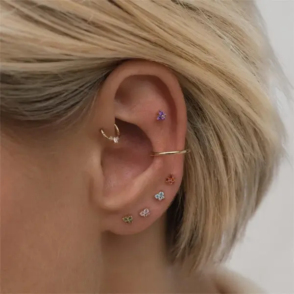 1 Piece Classic Style Butterfly 304 Stainless Steel Zircon Ear Studs