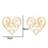 PVD Coated Real Gold Plated Heart Shape Titanium Steel Fashion Waterproof Non Tarnish Ear Studs